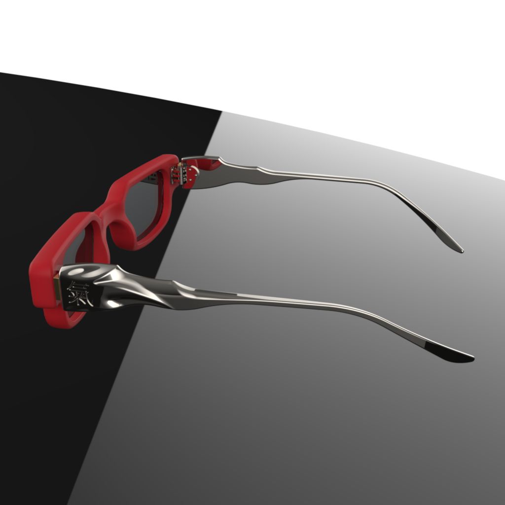 A collection of premium bespoke eyewear including cat-eye, aviator, and geometric frames in gold, silver, and acetate by DesignsAnd.